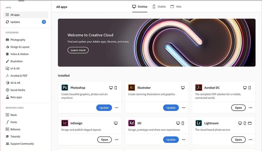 Adobe Creative Cloud Studen